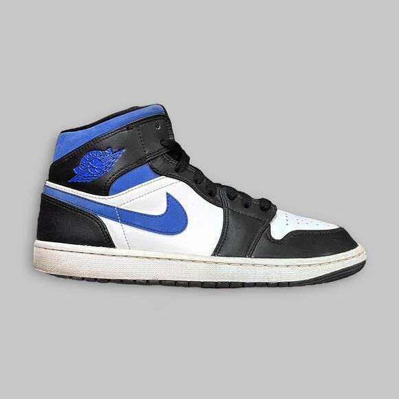 Air Jordan 1 Mid Black Royal Blue White Men’s Shoes Size 9.5